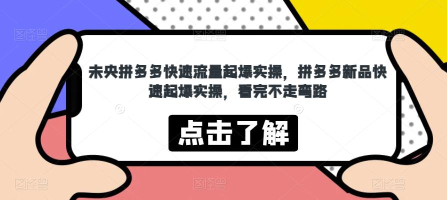 未央拼多多快速流量起爆实操-拼多多新品快速起爆实操-看完不走弯路-第2资源网