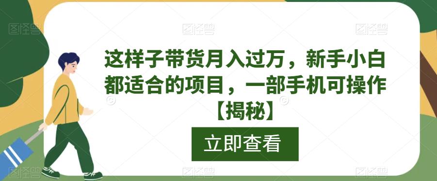 这样子带货月入过万-新手小白都适合的项目-一部手机可操作【揭秘】-第2资源网