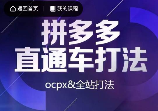 互力·拼多多直通车打法-ocpx全站打法-第2资源网