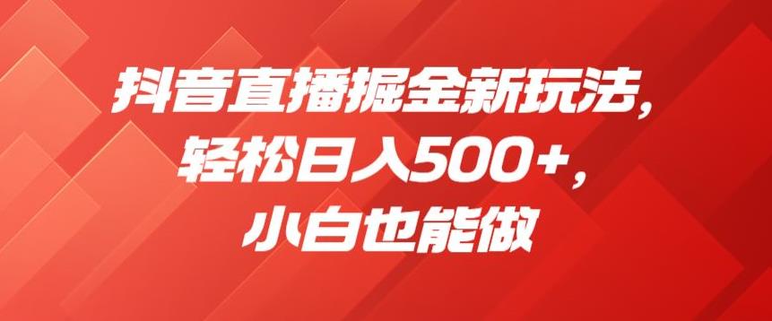 抖音直播掘金新玩法-轻松日入500+-小白也能做【揭秘】-第2资源网