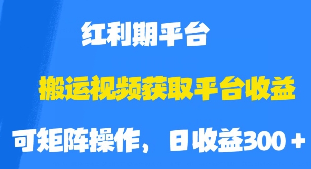 揭秘搬运视频获取平台收益的绝招-红利期如何轻松收割！-第2资源网