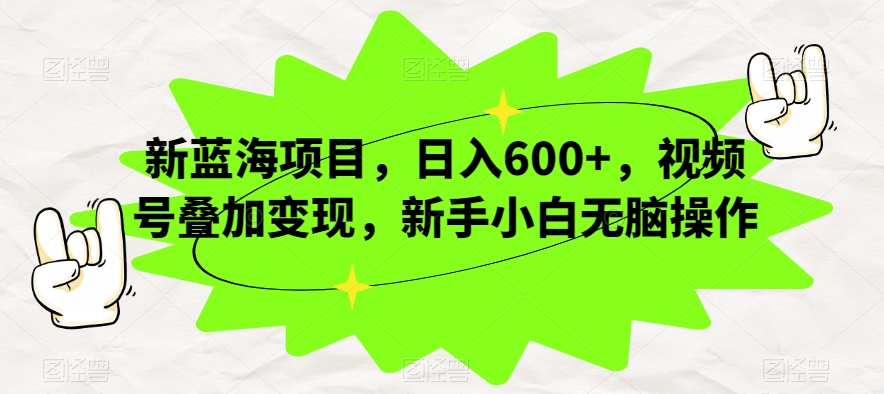 新蓝海项目-日入600+-视频号叠加变现-新手小白无脑操作【揭秘】-第2资源网