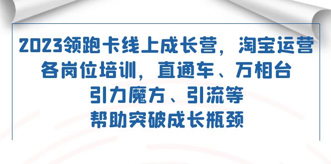 2023领跑·卡 线上成长营 淘宝运营各岗位培训 直通车 万相台 引力魔方 引流-第2资源网