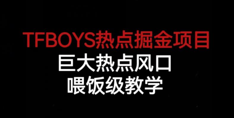 TFBOYS热点掘金项目-巨大热点风口-喂饭级教学-第2资源网