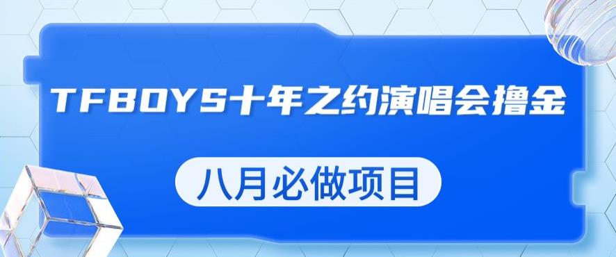 最新蓝海项目-靠最近非常火的TFBOYS十年之约演唱会流量掘金-八月必做的项目【揭秘】-第2资源网