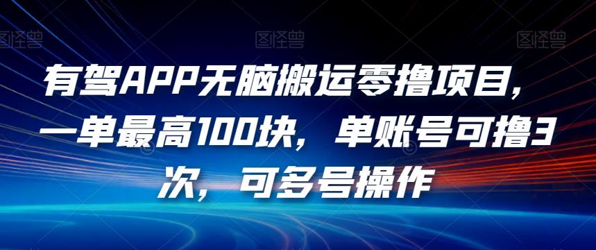 有驾APP无脑搬运零撸项目-一单最高100块-单账号可撸3次-可多号操作【揭秘】-第2资源网