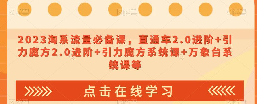 2023淘宝流量爆款课：直通车2.0进阶-引力魔方系统让你轻松引爆销售-第2资源网