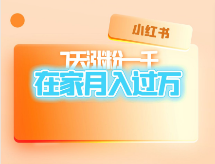 小红书轻松7天涨粉1000+-在家月入过万-第2资源网