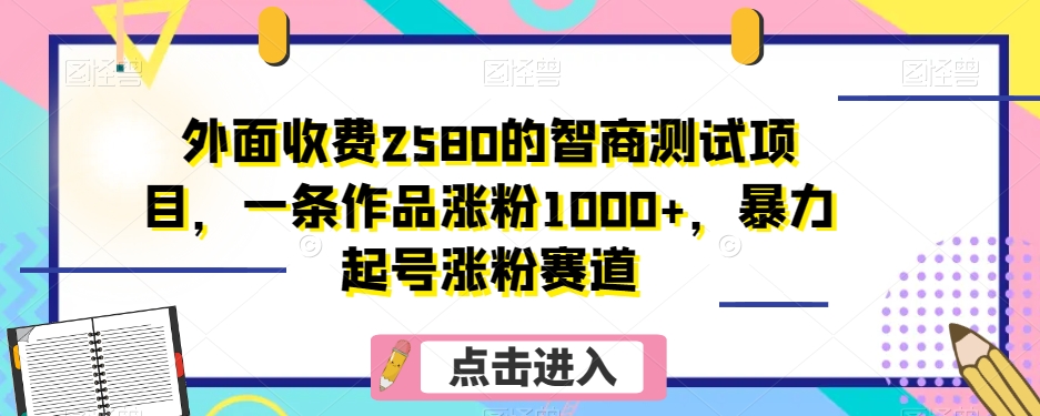 外面收费2580的智商测试项目-一条作品涨粉1000+-暴力起号涨粉赛道【揭秘】-第2资源网