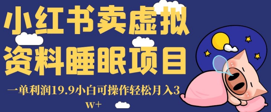 小红书卖虚拟资料睡眠项目-一单利润19.9小白可操作轻松月入3w+【揭秘】-第2资源网