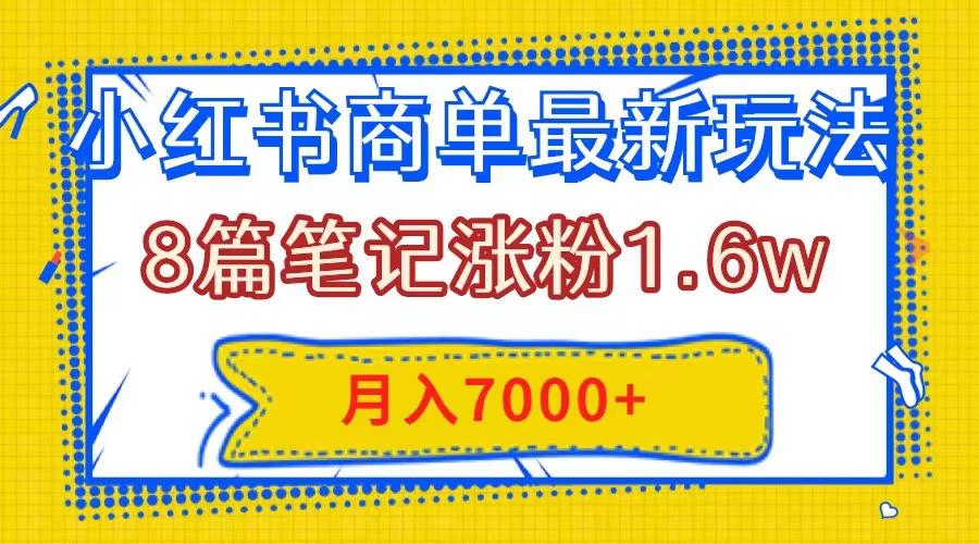 小红书商单最新玩法-8篇笔记涨粉1.6w-几分钟一个笔记-月入7000+-第2资源网