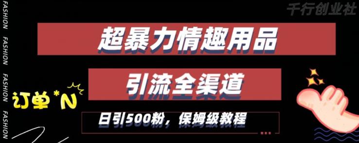 新版情趣项目引流全渠道-自带高流量-保姆级教程-轻松破100单-日引500+粉丝-第2资源网