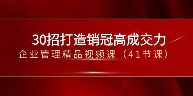 30招-打造销冠高成交力-企业管理精品视频课（41节课）-第2资源网