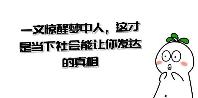 某公众号付费文章【一文 惊醒梦中人-这才是当下社会能让你发达的真相】-第2资源网