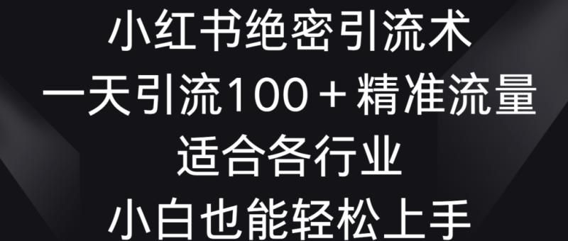 小红书绝密引流术-一天引流100+精准流量-适合各个行业-小白也能轻松上手【揭秘】-第2资源网