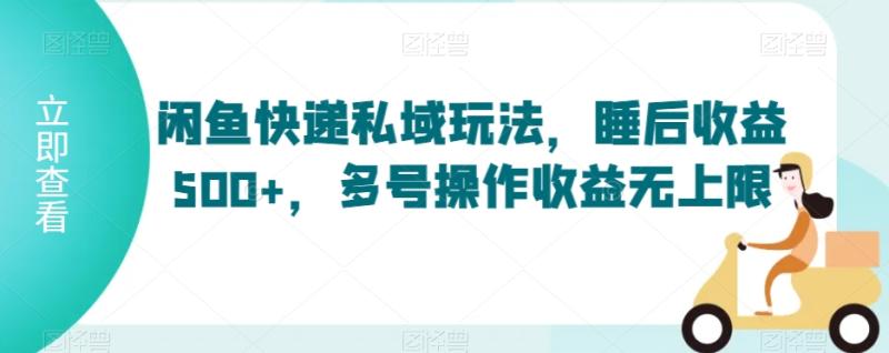 闲鱼快递私域玩法-睡后收益500+-多号操作收益无上限【揭秘】-第2资源网