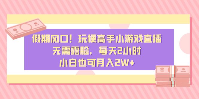 假期风口！玩梗高手小游戏直播-无需露脸-每天2小时-小白也可月入2W+-第2资源网