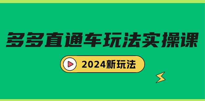 电商教程：多多直通车玩法实战课-2024新玩法（7节课）-第2资源网