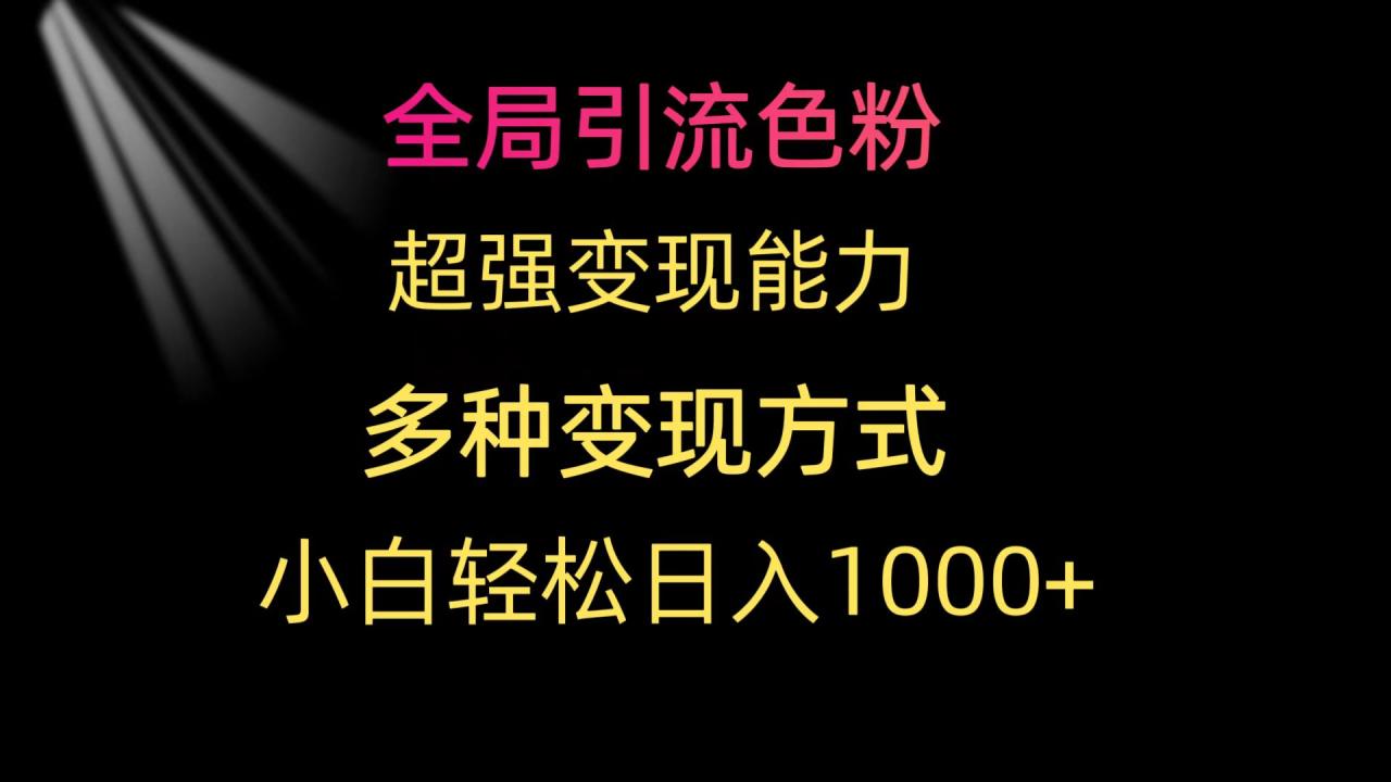 全局引流色粉 超强变现能力 多种变现方式 小白轻松日入1000+-第2资源网