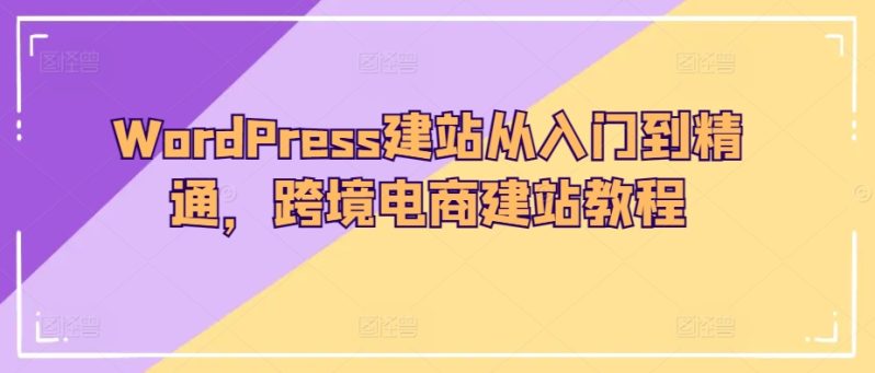 WORDPRESS建站教程：从入门到精通-轻松打造跨境电商网站！-第2资源网