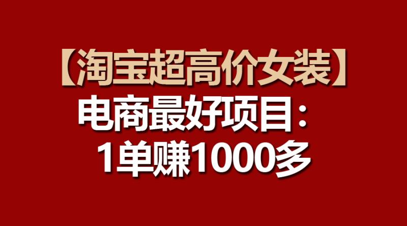 电商更好项目：淘宝超高价女装-一单赚1000多-第2资源网