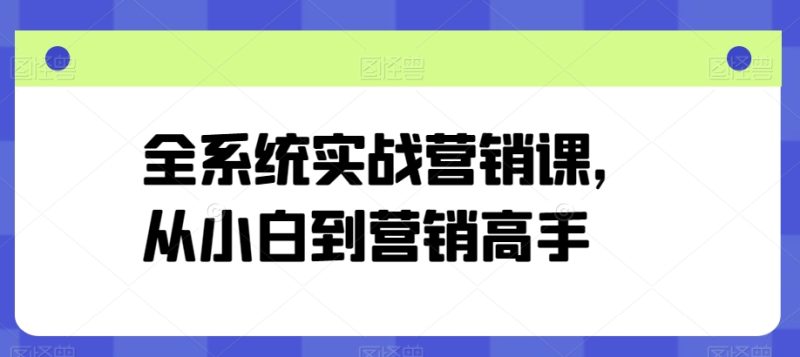 营销高手修炼之路：从零基础到精通的全系统实战课程-第2资源网