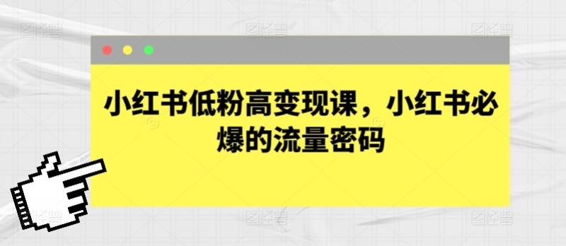 小红书变现宝典！低粉逆袭-流量密码轻松解锁-第2资源网