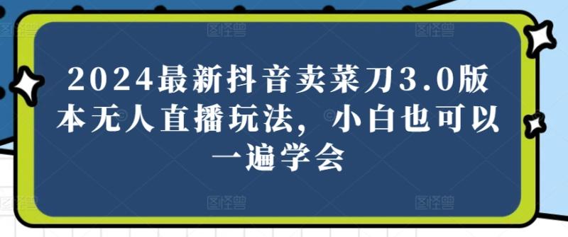 2024最新抖音卖菜刀3.0版本无人直播玩法-小白也可以一遍学会【揭秘】-第2资源网