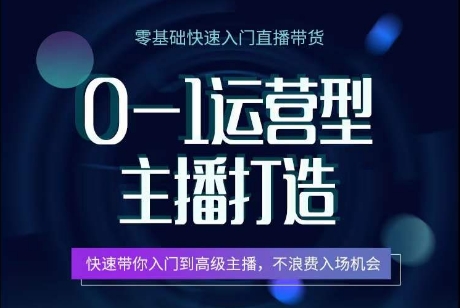 0-1运营型主播打造-​快速带你入门高级主播-不浪费入场机会-第2资源网