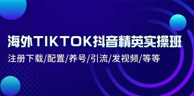 海外TIKTOK抖音精英实操班：注册下载-配置-养号-引流-发视频-等等-第2资源网