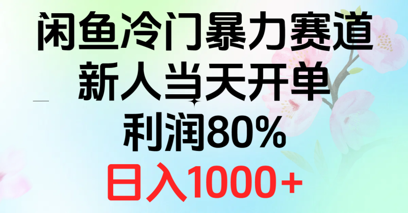 2024闲鱼冷门暴力赛道-新人当天开单-利润80%-日入1000+-第2资源网