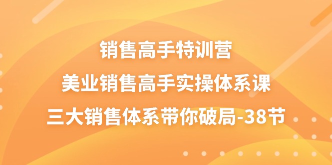 销售-高手特训营-美业-销售高手实操体系课-三大销售体系带你破局-38节-第2资源网