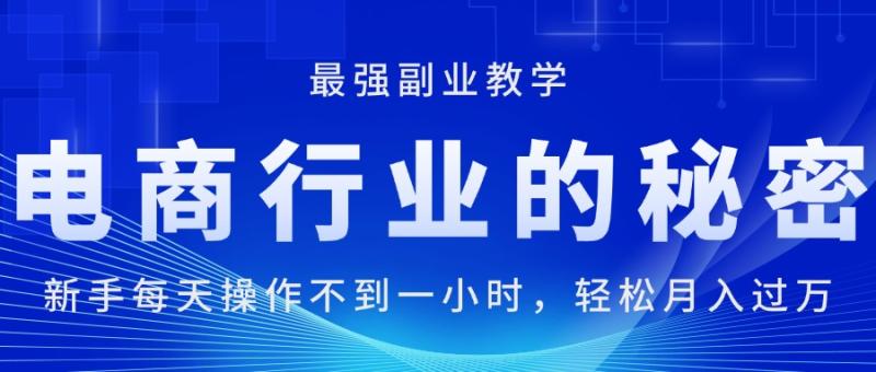 电商行业的秘密-新手每天操作不到一小时-月入过万轻轻松松-最强副业…-第2资源网