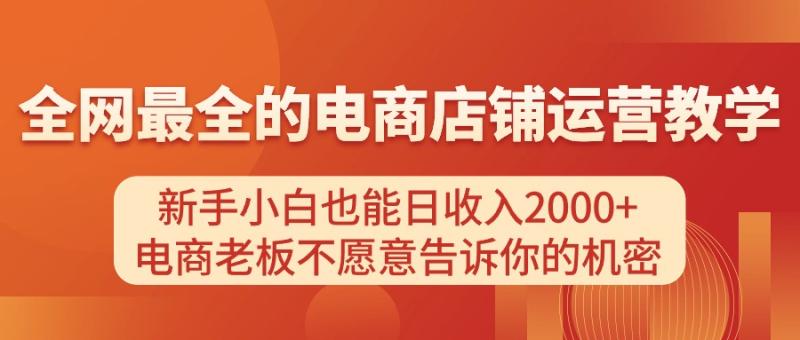 电商店铺运营教学-新手小白也能日收入2000+-电商老板不愿意告诉你的机密-第2资源网