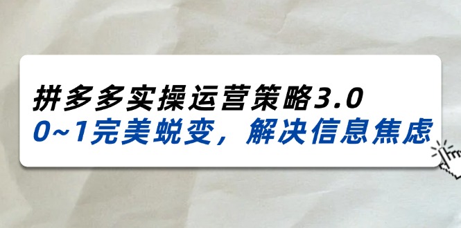 2024_2025拼多多实操运营策略3.0-0~1完美蜕变-解决信息焦虑（38节）-第2资源网