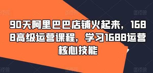 90天阿里巴巴店铺火起来-1688高级运营课程-学习1688运营核心技能-第2资源网