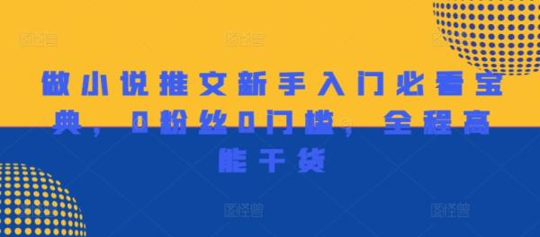 做小说推文新手入门必看宝典-0粉丝0门槛-全程高能干货-第2资源网