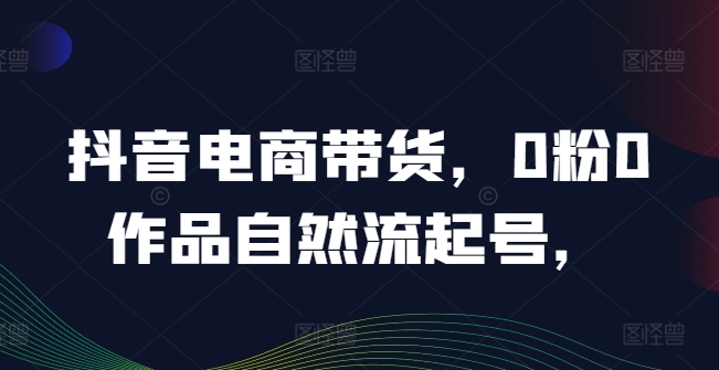 抖音电商带货-0粉0作品自然流起号-热销20多万人的抖音课程的经验分享-第2资源网