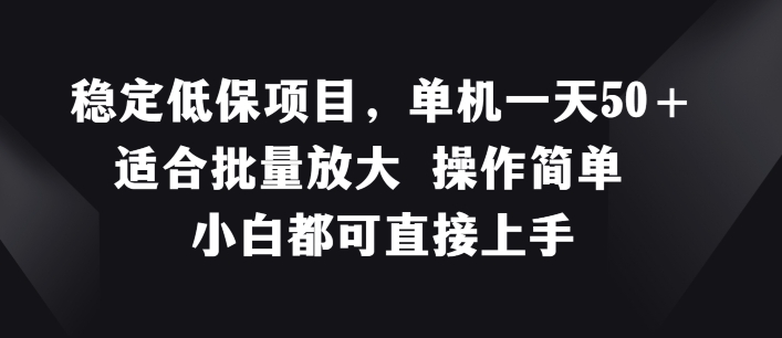 稳定低保项目-单机一天50+适合批量放大 操作简单 小白都可直接上手【揭秘】-第2资源网