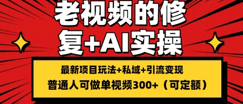 修复老视频的玩法-搬砖+引流的变现(可持久)-单条收益300+【揭秘】-第2资源网