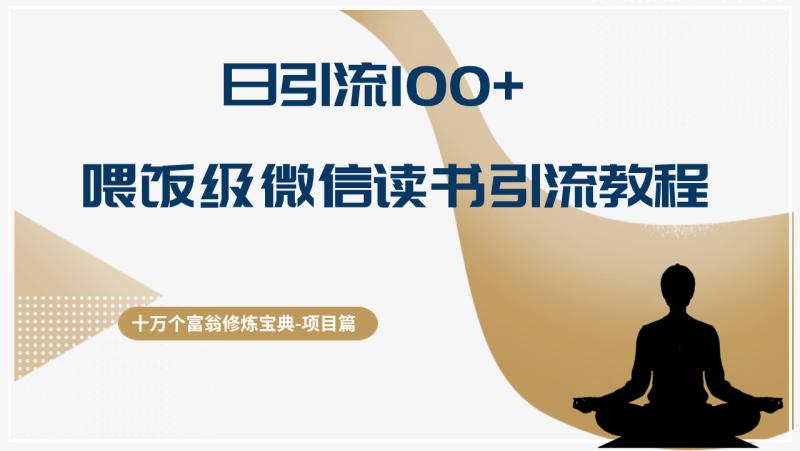 十万个富翁修炼宝典日引流100+-喂饭级微信读书引流教程-月收入实现五位数-第2资源网