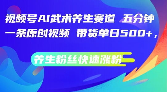 视频号AI武术养生赛道-五分钟一条原创视频-带货单日几张-养生粉丝快速涨粉【揭秘】-第2资源网