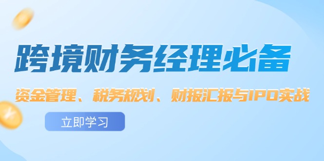 跨境 财务经理必备：资金管理、税务规划、财报汇报与IPO实战-第2资源网