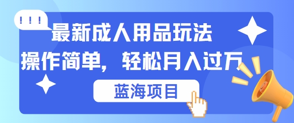 最新成人用品项目玩法-操作简单-动动手-轻松日入几张【揭秘】-第2资源网