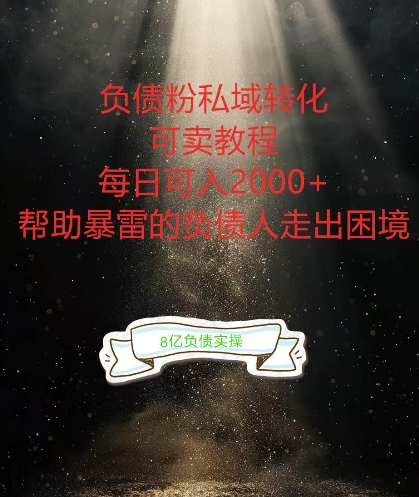 负债粉掘金计划-帮助负债者解决问题-债务规划-债务重组-最好的变现方式【揭秘】-第2资源网