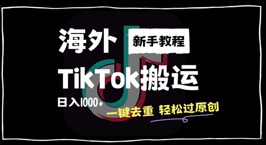 2024最新海外TikTok搬运玩法-一键去重轻松过原创-新手无经验也能日入1k【揭秘】-第2资源网