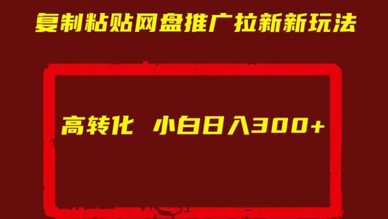 复制粘贴网盘推广拉新新玩法高转化小白日入300+【揭秘】-第2资源网