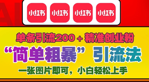 12月底小红书”简单粗暴“引流法-单条引流200+精准创业粉-第2资源网