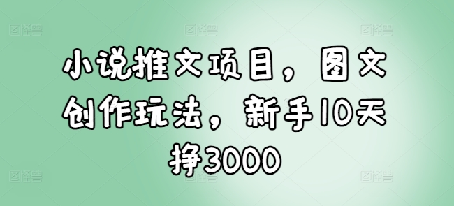 小说推文项目-图文创作玩法-新手10天挣3000-第2资源网