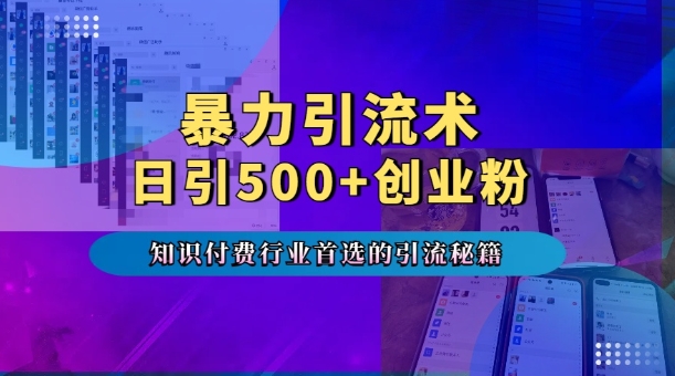 暴力引流术-专业知识付费行业首选的引流秘籍-一天暴流500+创业粉-五个手机流量接不完!-第2资源网